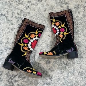 Suzani riding embroidered boot